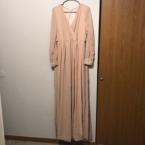 Baltic Born Natural/Cream long sleeved maxi dress. Size Large.